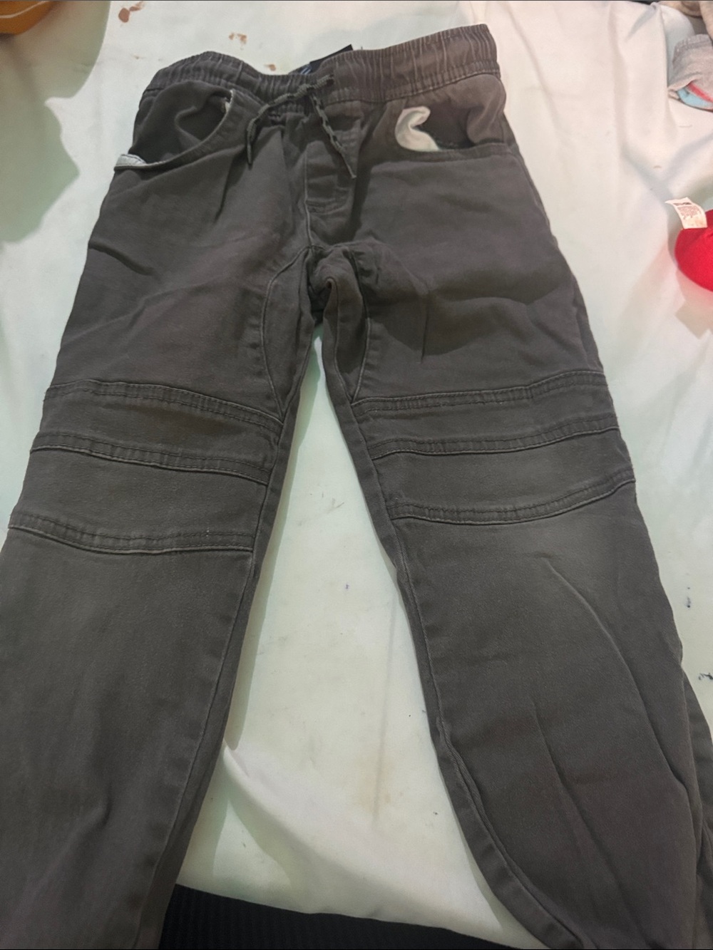 Men's Dark Gray Jogger Sweatpants with Knee Panel Detailing